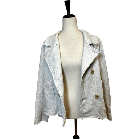 Frank & Eileen Belfast Cropped Sweatshirt Peacoat Fleece Jacket S | 100% Cotton - Picture 10 of 13